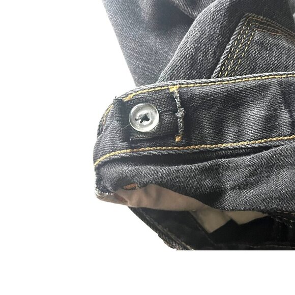 Old Navy Girls Black Boot Cut Denim Jeans Size 6 Adjustable Waist Distressed - Picture 5 of 12